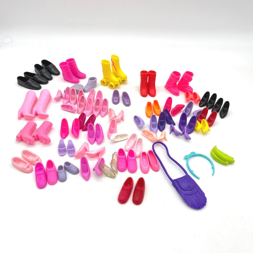 Vintage Barbie Doll Shoe Lot Heels Boots Roller Skates Purse Accessories 50+ Pc